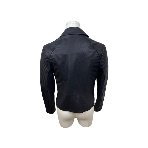 Max Studio Womens Black Jacket With Quilted Details & Silver Zipper Accents Sz M - Picture 3 of 8